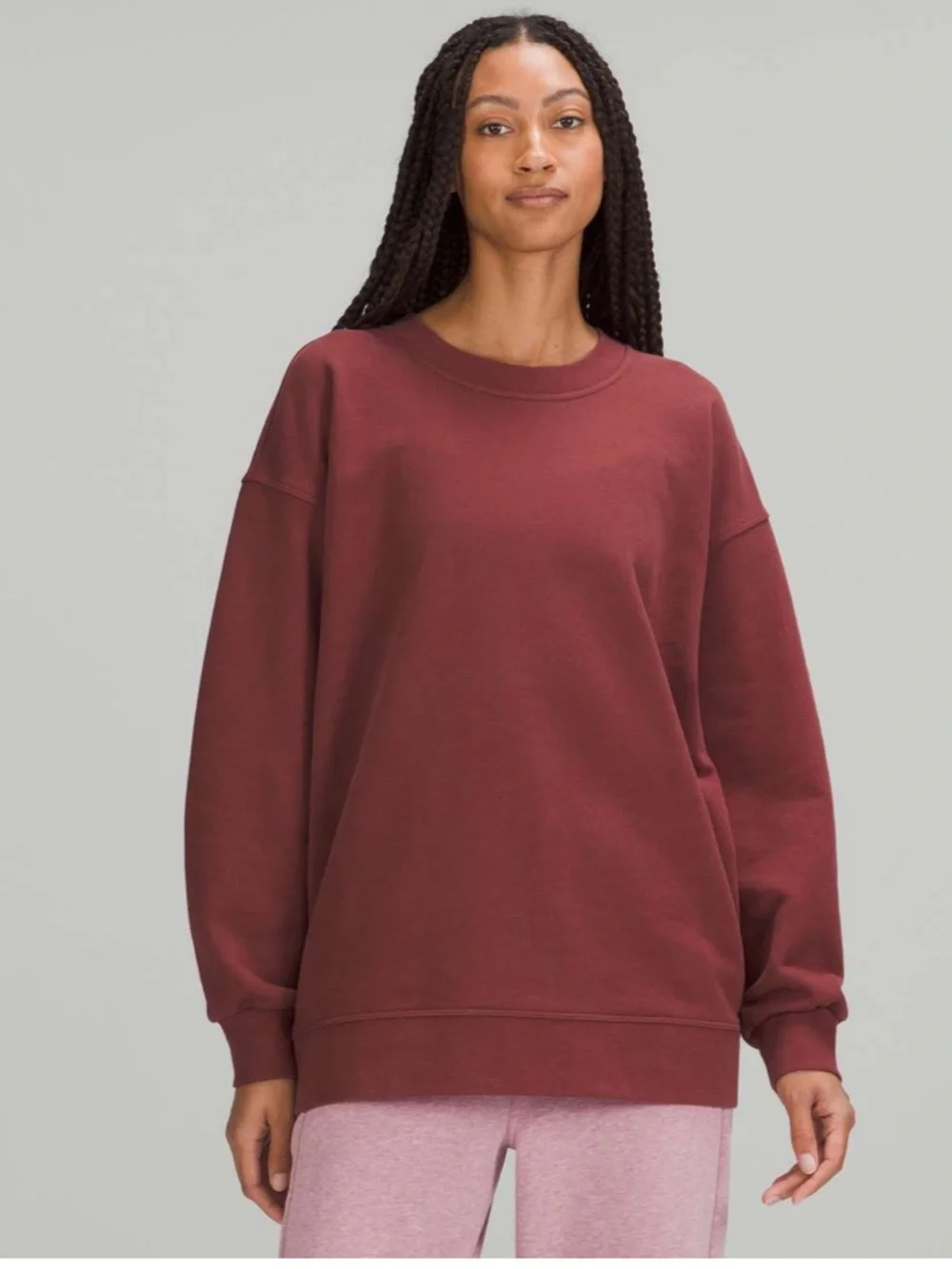 LULULEMON Perfectly Oversized Crew Smoky Red Estimated Size 8